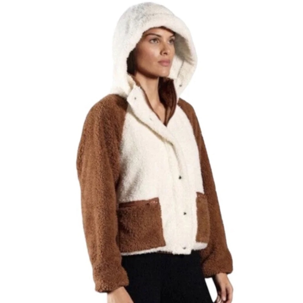 Plush X Revolve Teddy Bear Hooded Jacket Women Small Sherpa NWT